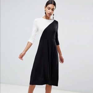Boohoo Color Block Midi Dress